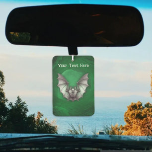 Flying light grey spooky bat Eeried Green Cave Car Air Freshener