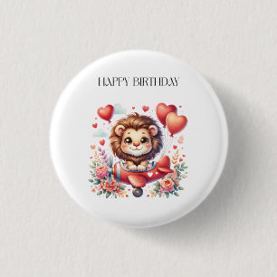 Flying Lion Birthday 3 Cm Round Badge