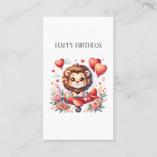 Flying Lion Birthday Business Card