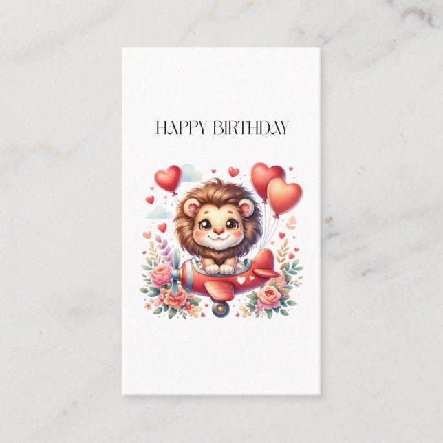 Flying Lion Birthday Business Card (Front)