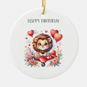 Flying Lion Birthday Ceramic Tree Decoration