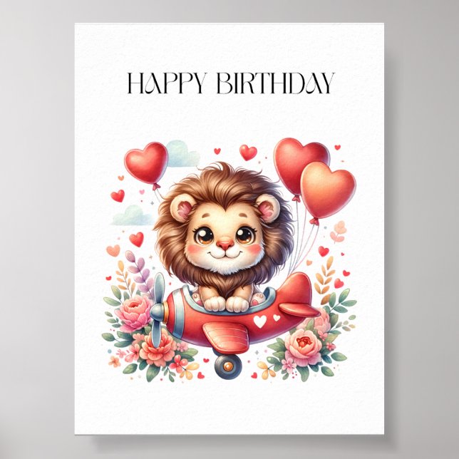 Flying Lion Birthday Poster (Front)