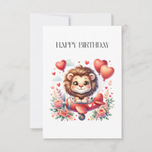 Flying Lion Birthday RSVP Card