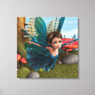 Flying Little Fairy Butterfly Canvas Print