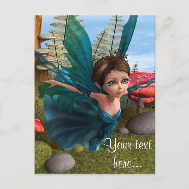 Flying Little Fairy Butterfly Postcard (Front)