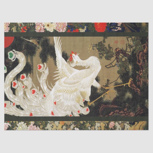 FLYING LOVE PHOENIX,Feathers,Hearts Valentine Day Tissue Paper (Front)