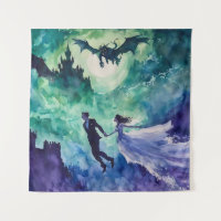 Flying Lovers - Watercolor Painting