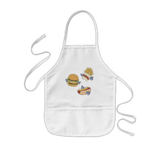 Flying Lunch: Hot Dog, French Fries & Hamburger Kids Apron