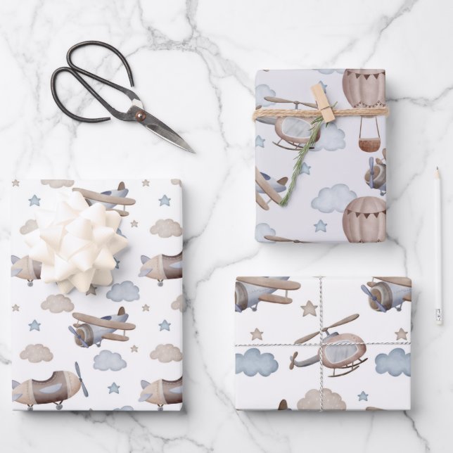 Flying Machines  Wrapping Paper Sheet (Front)