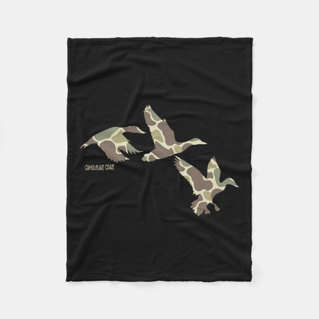 Flying Mallard Duck Camouflage Camo Duck Hunting C Fleece Blanket (Front)