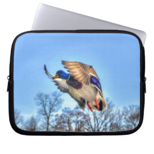 Flying Mallard Duck Drake Wildlife Photo Laptop Sleeve