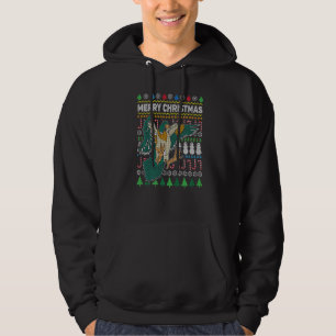Flying Mallard Duck Merry Christmas Ugly Xmas Desi Hoodie