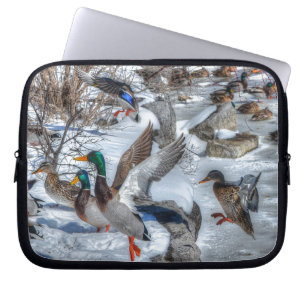 Flying Mallard Ducks Wildlife Gift Laptop Sleeve