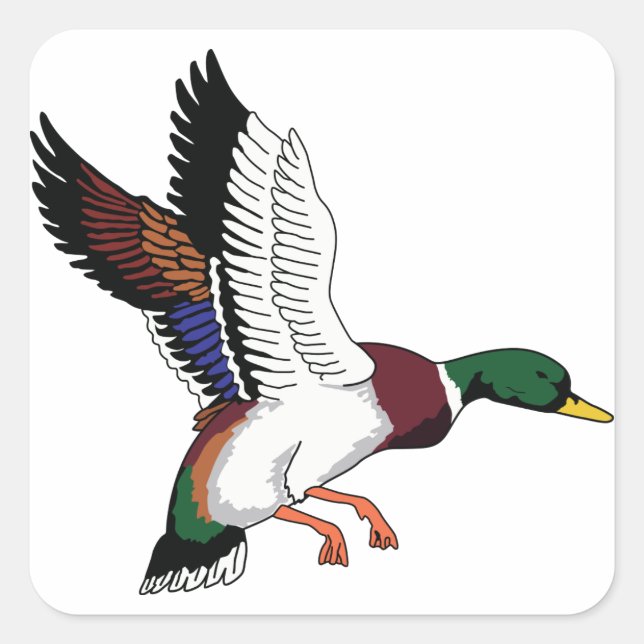 Flying Mallard Square Sticker (Front)