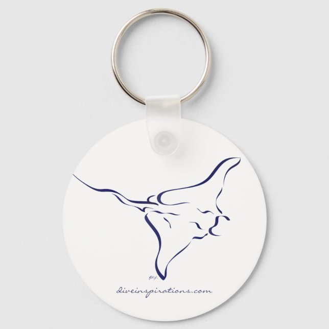 Flying Manta Ray Key Ring (Front)