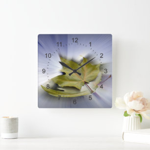 Flying maple leaves square wall clock