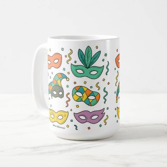 Flying Masks Coffee Mug (Front Left)