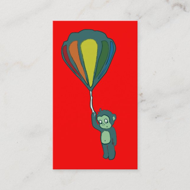 flying monkey : hot air balloon business card (Front)