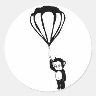 flying monkey : hot air balloon classic round sticker