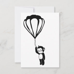 flying monkey : hot air balloon invitation