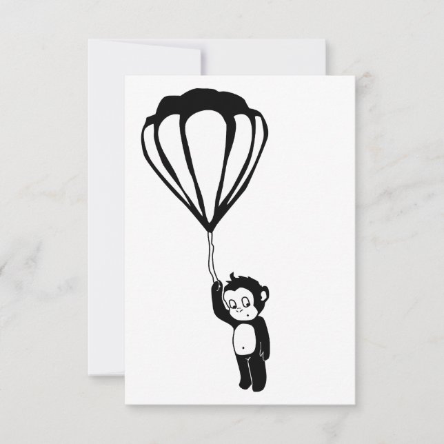 flying monkey : hot air balloon invitation (Front)