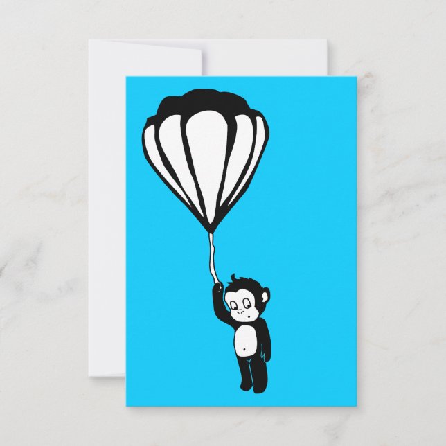 flying monkey : hot air balloon invitation (Front)