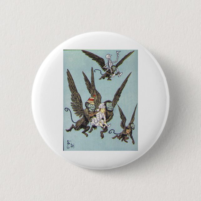 Flying Monkeys Colour 6 Cm Round Badge (Front)