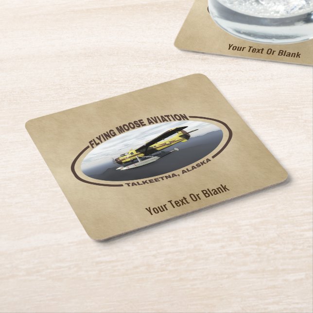 Flying Moose Aviation de Havilland DH3-C Otter Square Paper Coaster (Angled)