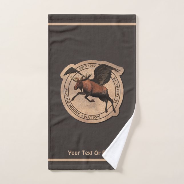 Flying Moose Aviation Patch Bath Towel Set (Hand Towel)