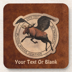 Flying Moose Aviation Patch Coaster