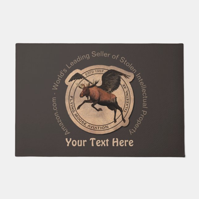 Flying Moose Aviation Patch Doormat (Front)