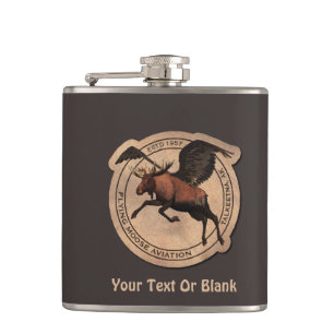 Flying Moose Aviation Patch Hip Flask