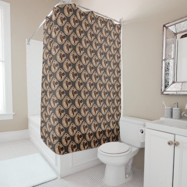 Flying Moose Aviation Patch Shower Curtain (In Situ)