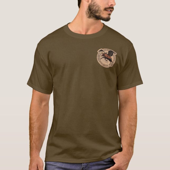 Flying Moose Aviation Patch T-Shirt (Front)
