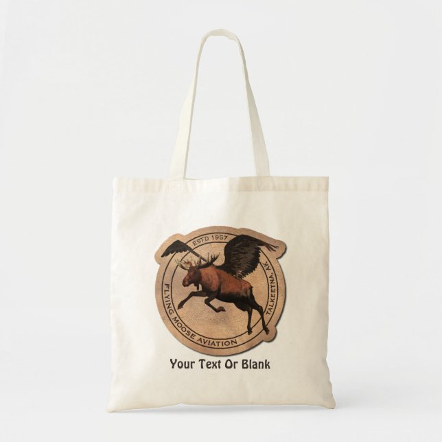 Flying Moose Aviation Patch Tote Bag (Front)