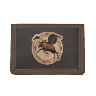 Flying Moose Aviation Patch Trifold Wallet