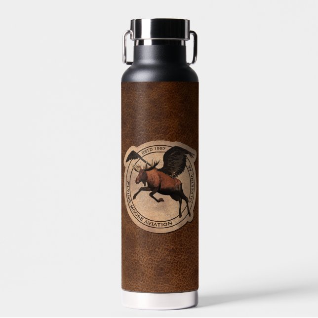 Flying Moose Aviation Patch Water Bottle (Front)