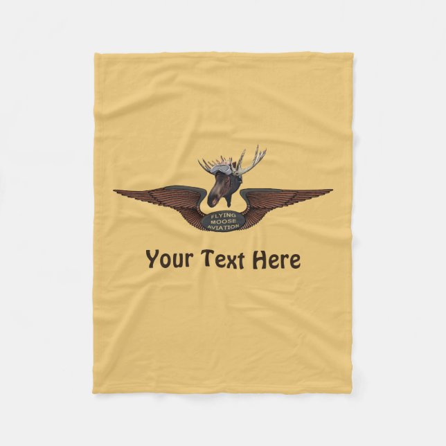 Flying Moose Aviation Wings Fleece Blanket (Front)