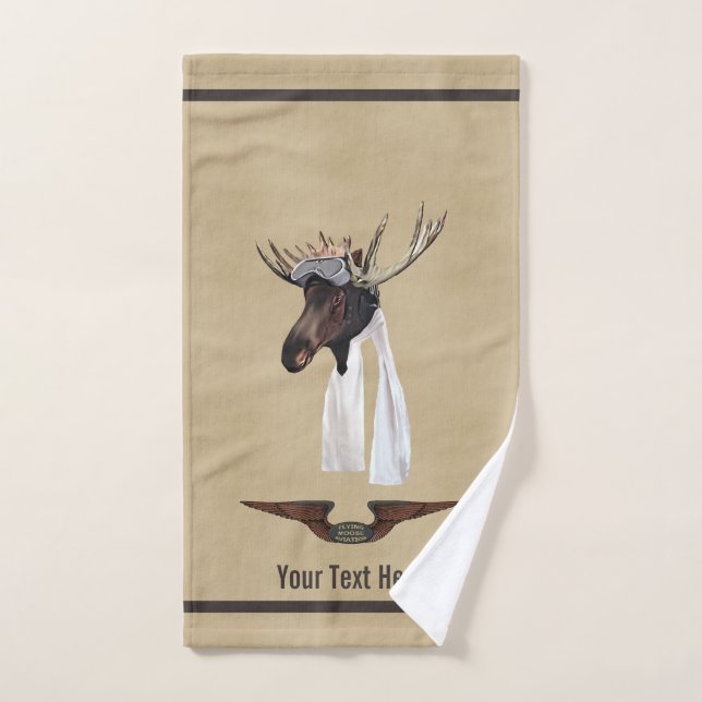 Flying Moose Bush Pilot Hand Towel (Hand Towel)