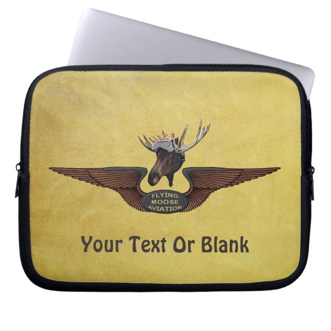 Flying Moose Bush Pilot Wings Laptop Sleeve (Front)