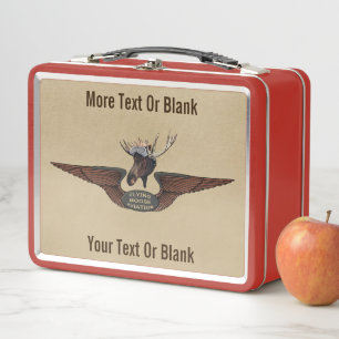 Flying Moose Bush Pilot Wings Metal Lunch Box