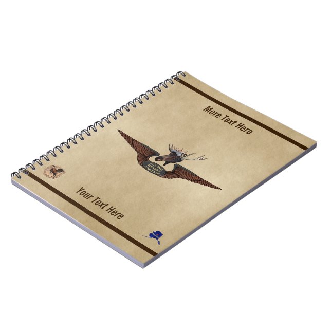Flying Moose Bush Pilot Wings Spiral Notebook (Left Side)