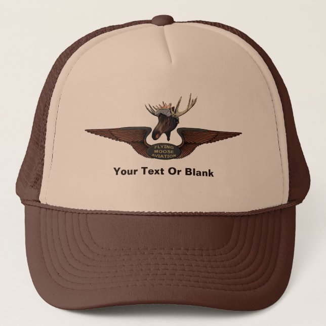 Flying Moose Bush Pilot Wings Trucker Hat (Front)