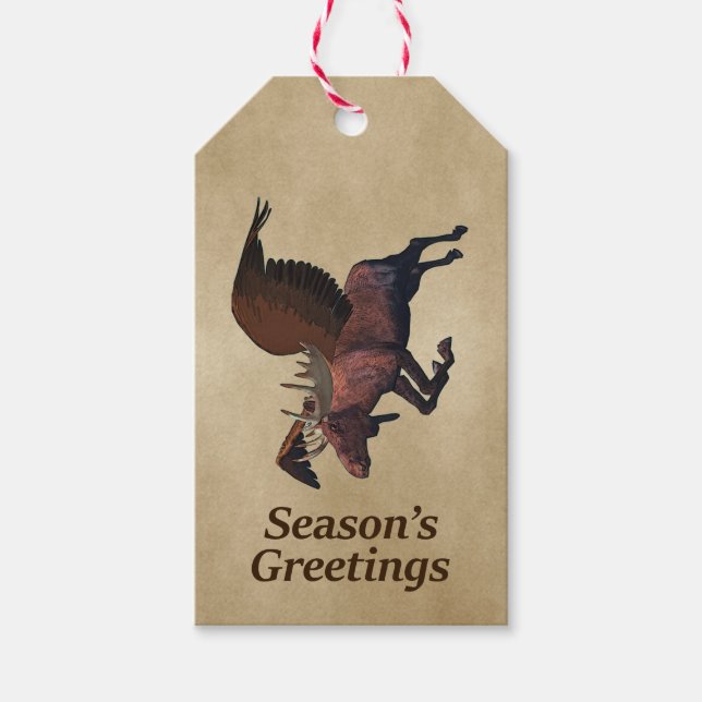 Flying Moose - Season's Greetings Gift Tags (Front)