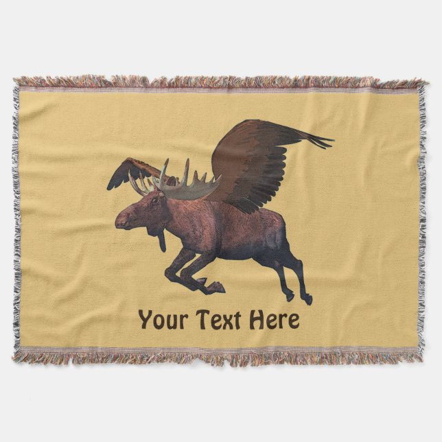Flying Moose Throw Blanket (Front)
