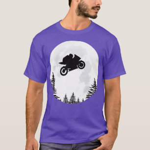 Flying Moto GP Motorbike Over the Moon T-Shirt