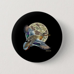 Flying Mottled Duck Camouflage Camo Duck Hunting C 6 Cm Round Badge
