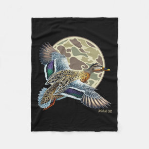 Flying Mottled Duck Camouflage Camo Duck Hunting C Fleece Blanket