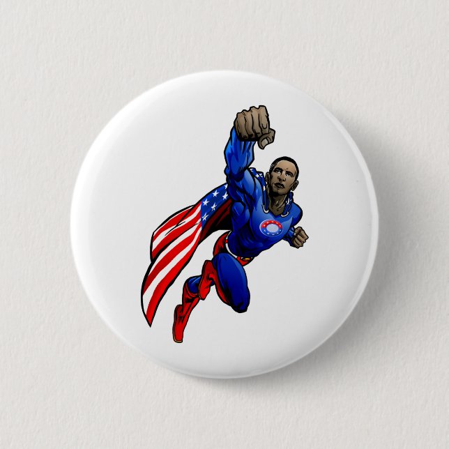 Flying Obama 6 Cm Round Badge (Front)