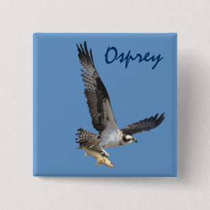 Flying Osprey & Fish Wildlife Photography 15 Cm Square Badge